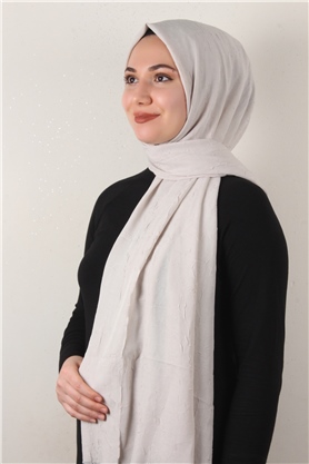 Bambu Kraşlı Şal 2724-113 Taş