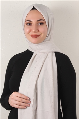 Bambu Kraşlı Şal 2724-113 Taş