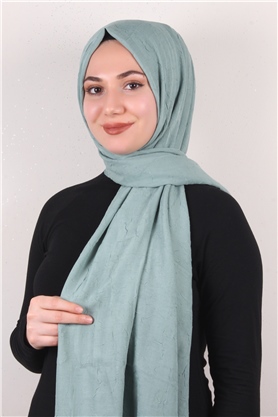 Bambu Kraşlı Şal 2724-116 Mint Yeşili