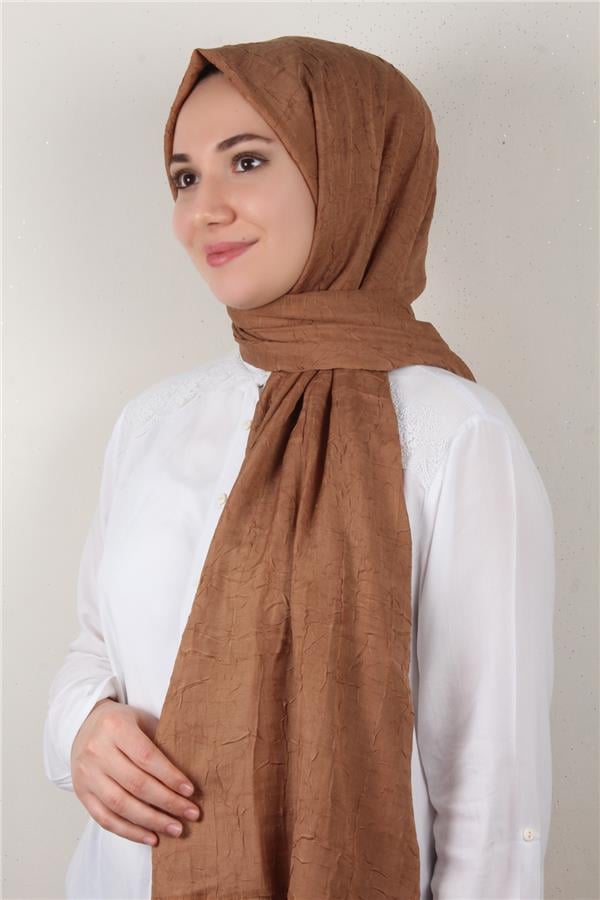 Bambu Kraşlı Şal 2724-128 Sütlü Kahve