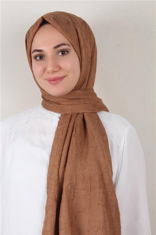 Bambu Kraşlı Şal 2724-128 Sütlü Kahve