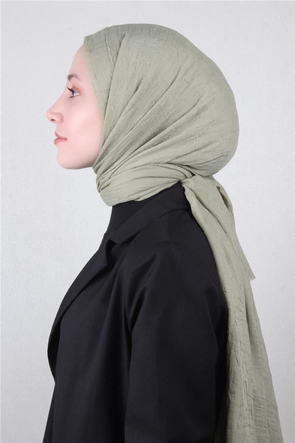 Bambu Kraşlı Şal 2724-129 Çağla Yeşili