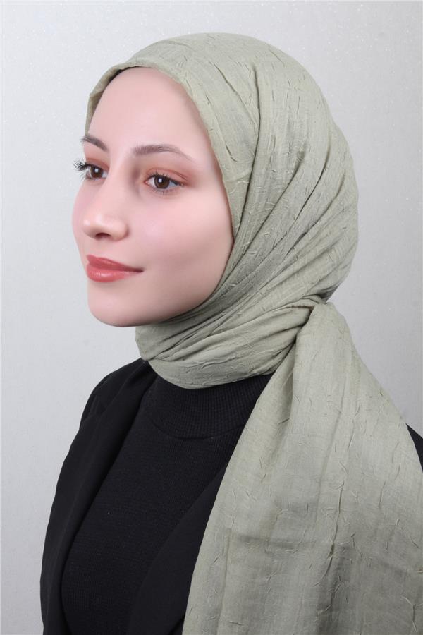 Bambu Kraşlı Şal 2724-129 Çağla Yeşili