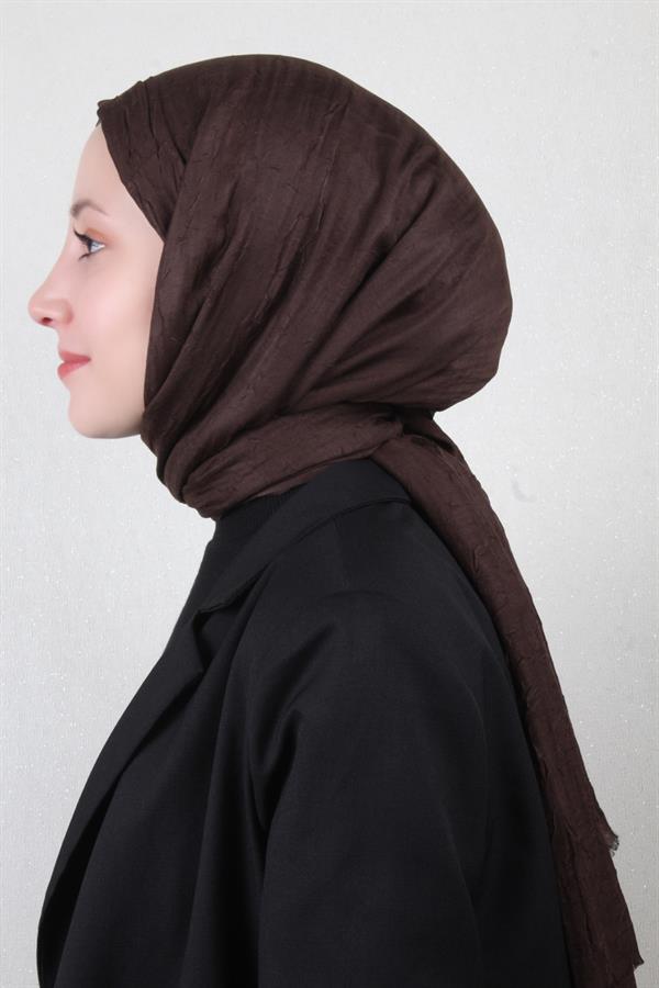 Bambu Kraşlı Şal 2724-13 Acı Kahve
