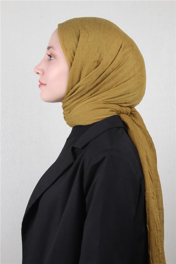 Bambu Kraşlı Şal 2724-130 Koyu Yağ Yeşili