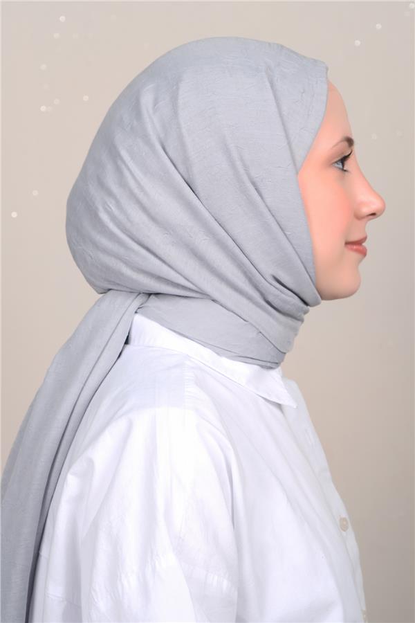 Bambu Kraşlı Şal 2724-145 Gri 