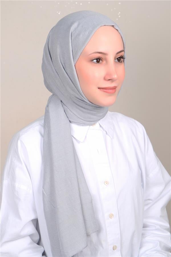 Bambu Kraşlı Şal 2724-145 Gri 
