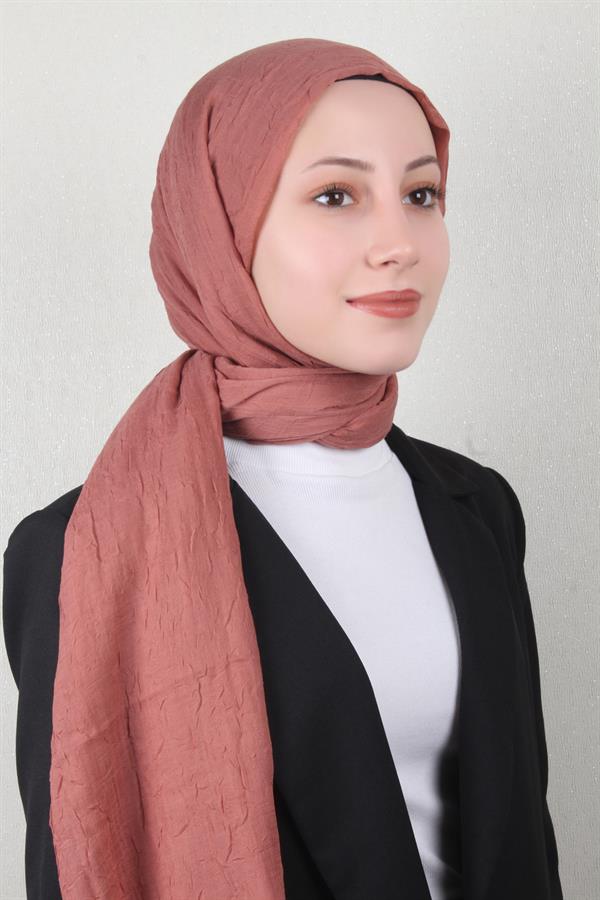 Bambu Kraşlı Şal 2724-17 Kızıl Toprak