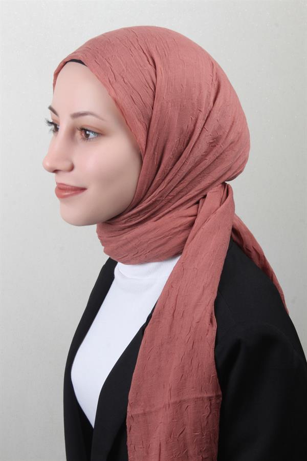 Bambu Kraşlı Şal 2724-17 Kızıl Toprak