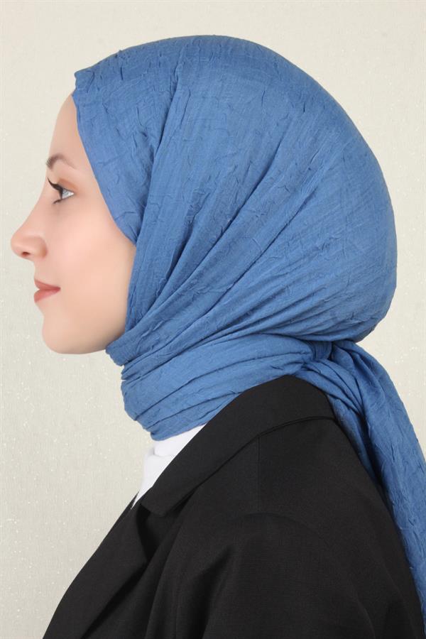 Bambu Kraşlı Şal 2724-23 İndigo