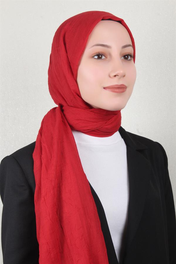 Bambu Kraşlı Şal 2724-37 Kırmızı
