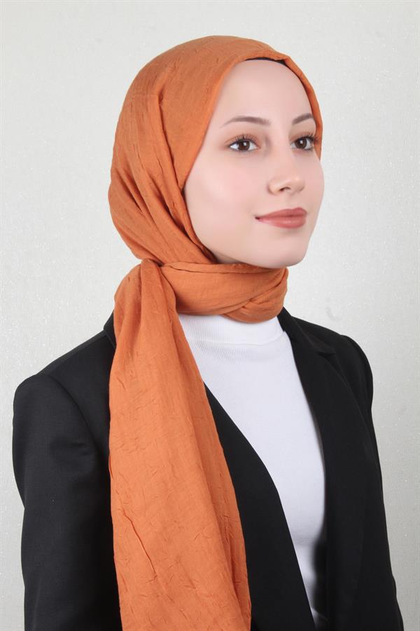 Bambu Kraşlı Şal 2724-67 Turuncu