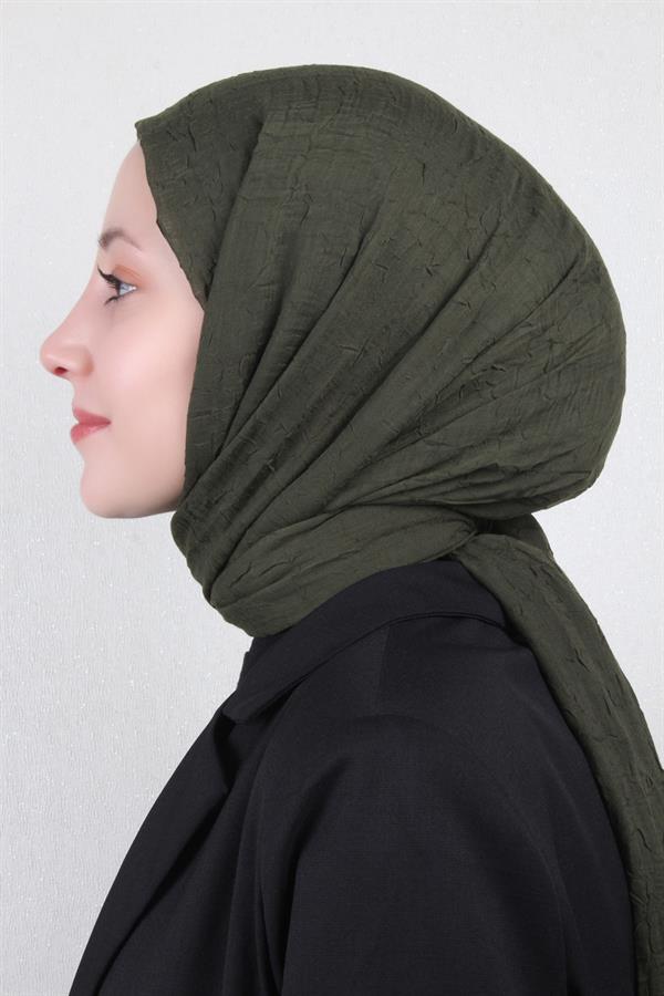 Bambu Kraşlı Şal 2724-7 Çam Yeşili