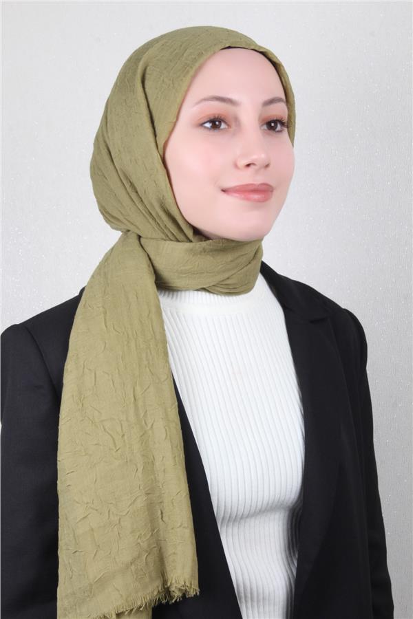 Bambu Kraşlı Şal 2724-73 Fıstık Yeşili