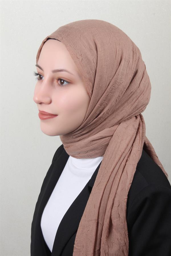 Bambu Kraşlı Şal 2724-78 Sütlü Kahve