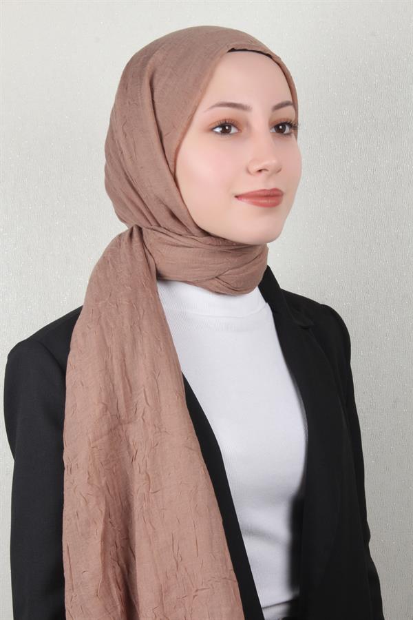 Bambu Kraşlı Şal 2724-78 Sütlü Kahve