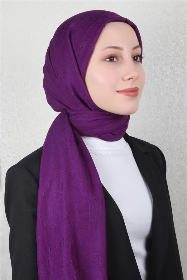 Bambu Kraşlı Şal 2724-83 Mor