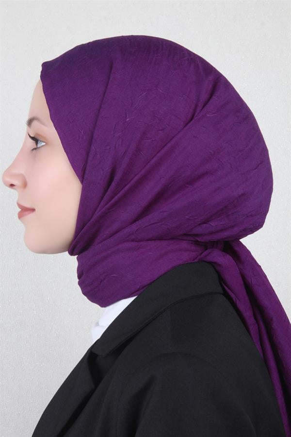 Bambu Kraşlı Şal 2724-83 Mor