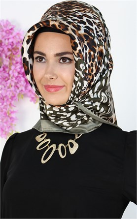 3859-20 ARMİNE İPEK YEŞİL KAHVE