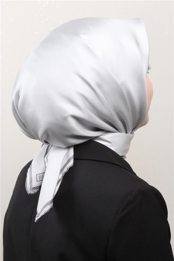 Belli Twil İpek Eşarp 40009-10 Gümüş