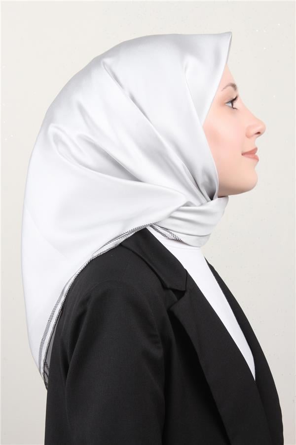Belli Twil İpek Eşarp 40009-10 Gümüş