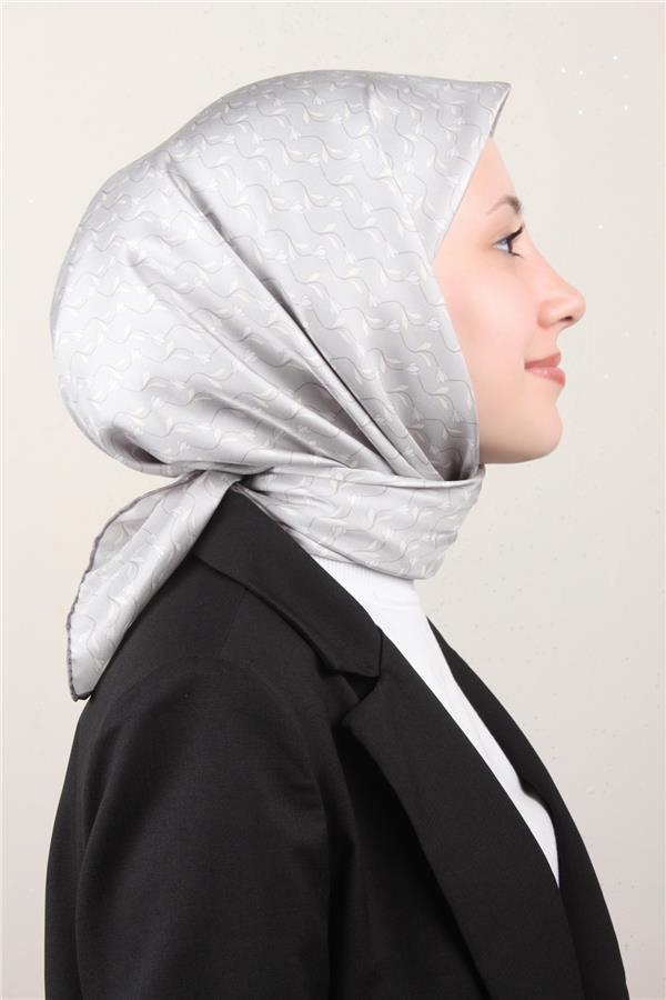 Belli Twil İpek Eşarp 4001-04 Gümüş