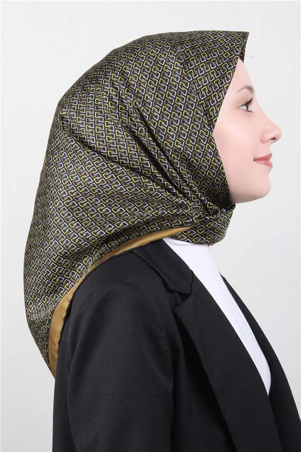 Belli Twil İpek Eşarp 4002-05 Yağ Yeşili
