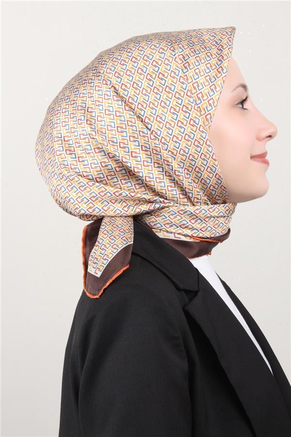 Belli Twil İpek Eşarp 4002-80 Kahverengi