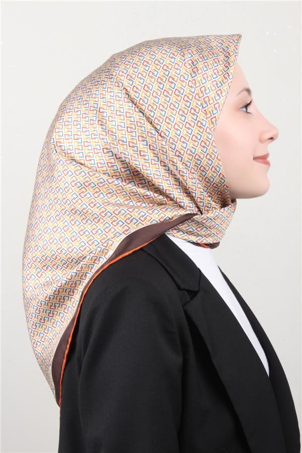 Belli Twil İpek Eşarp 4002-80 Kahverengi
