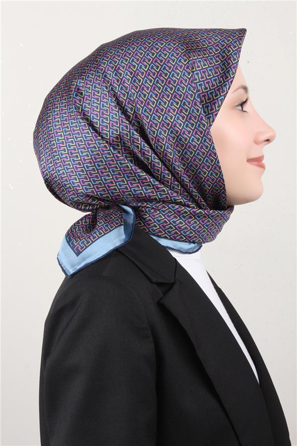 Belli Twil İpek Eşarp 4002-84 Mavi