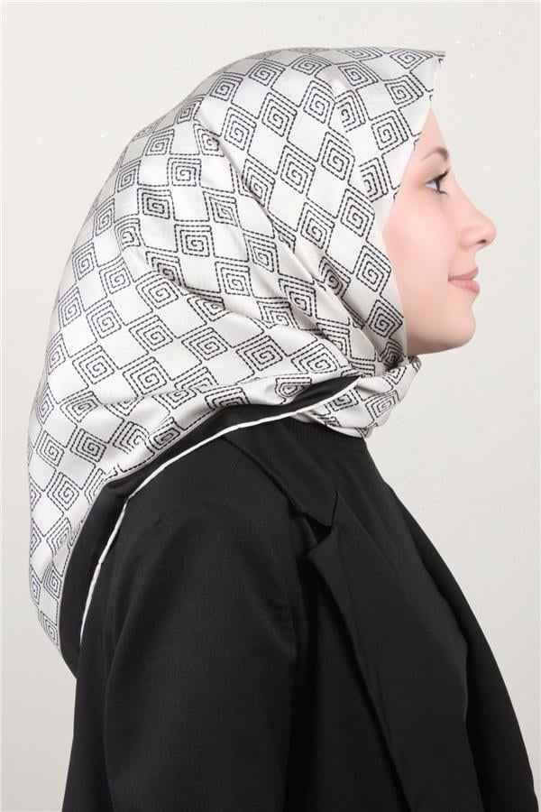 Belli Twil İpek Eşarp 4003-03 Beyaz