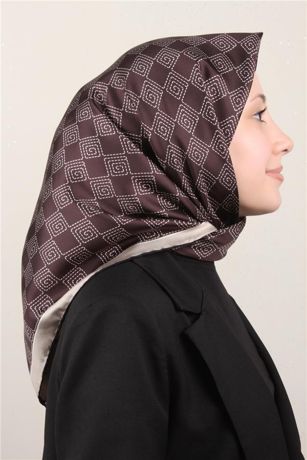 Belli Twil İpek Eşarp 4003-50 Kahverengi