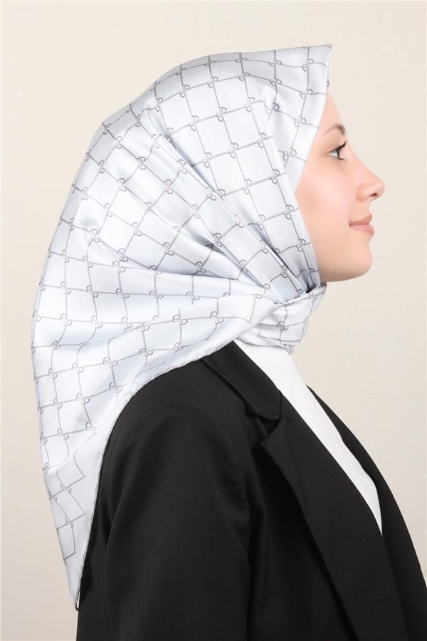 Belli Twil İpek Eşarp 4006-08 Gümüş