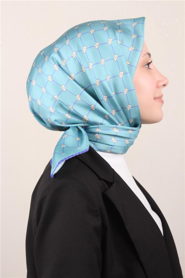 Belli Twil İpek Eşarp 4006-52 Açık Mavi