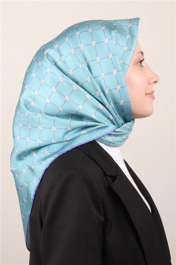 Belli Twil İpek Eşarp 4006-52 Açık Mavi