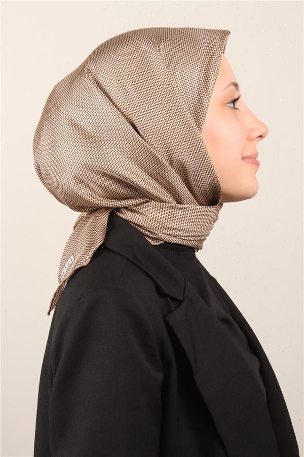 Belli Twil İpek Eşarp 4007-01 Sütlü Kahve