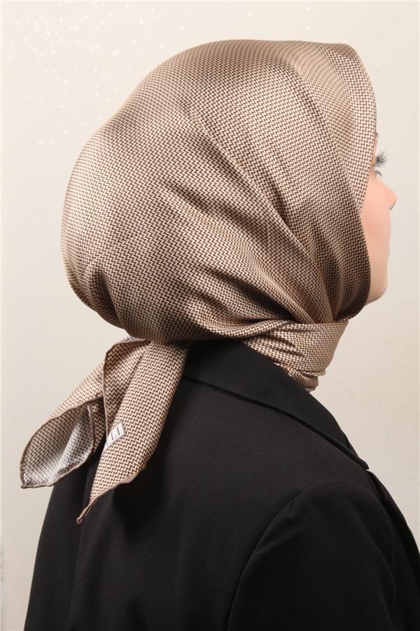 Belli Twil İpek Eşarp 4007-01 Sütlü Kahve