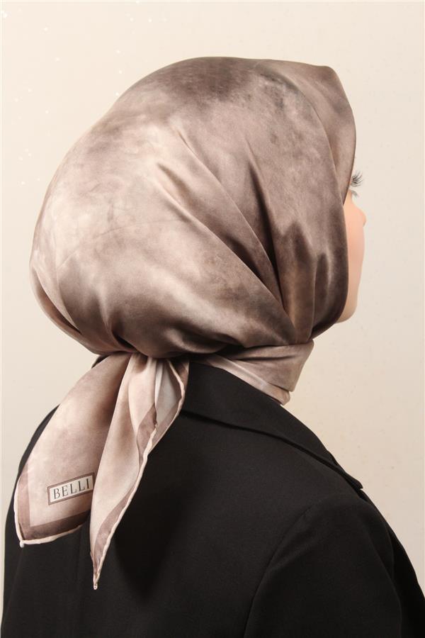 Belli Twil İpek Eşarp 4008-82 Sütlü Kahve