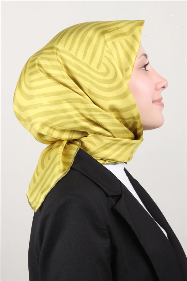 Belli Twill İpek Eşarp 4010-35 Yağ Yeşili