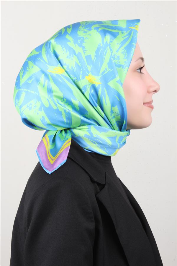 Belli Twil İpek Eşarp 4014-57 Mavi