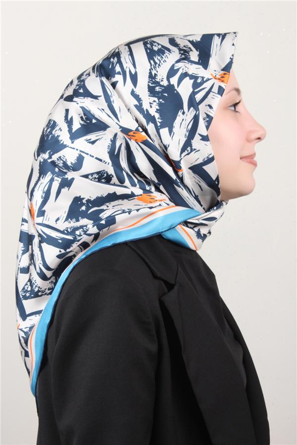 Belli Twil İpek Eşarp 4014-80 Lacivert