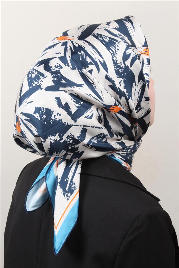 Belli Twil İpek Eşarp 4014-80 Lacivert