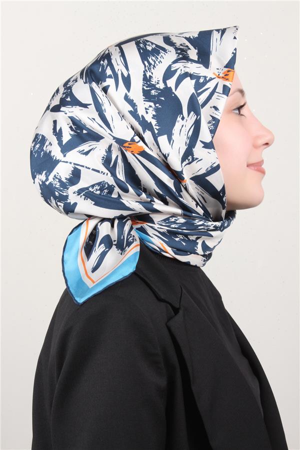 Belli Twil İpek Eşarp 4014-80 Lacivert