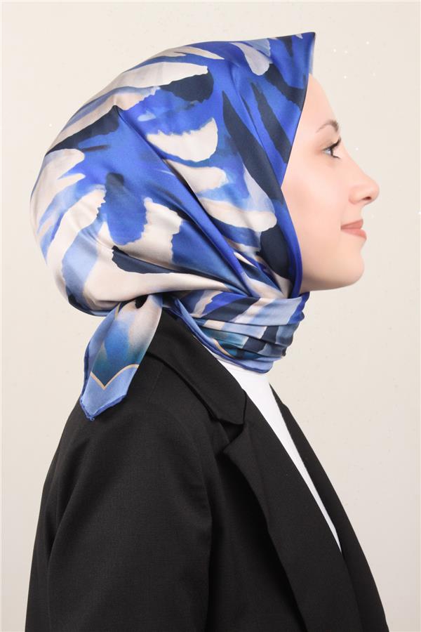 Belli Twil İpek Eşarp 4015-80 Mavi