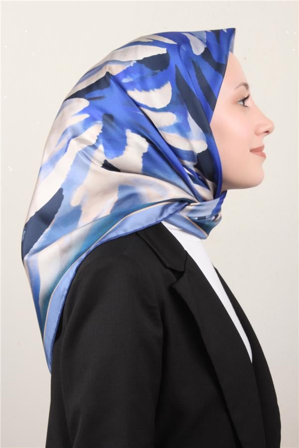 Belli Twil İpek Eşarp 4015-80 Mavi