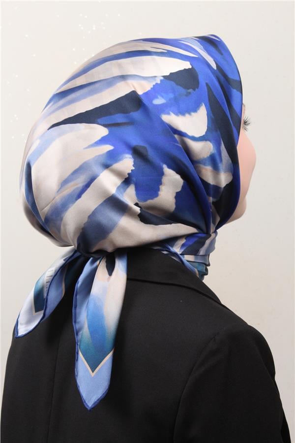Belli Twil İpek Eşarp 4015-80 Mavi