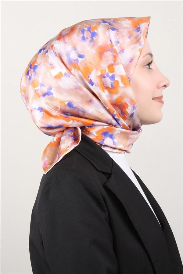 Belli Twil İpek Eşarp 4016-05 Turuncu