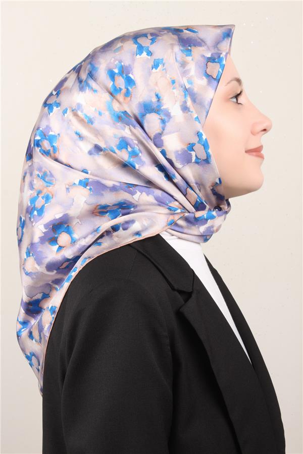 Belli Twil İpek Eşarp 4016-33 Mavi