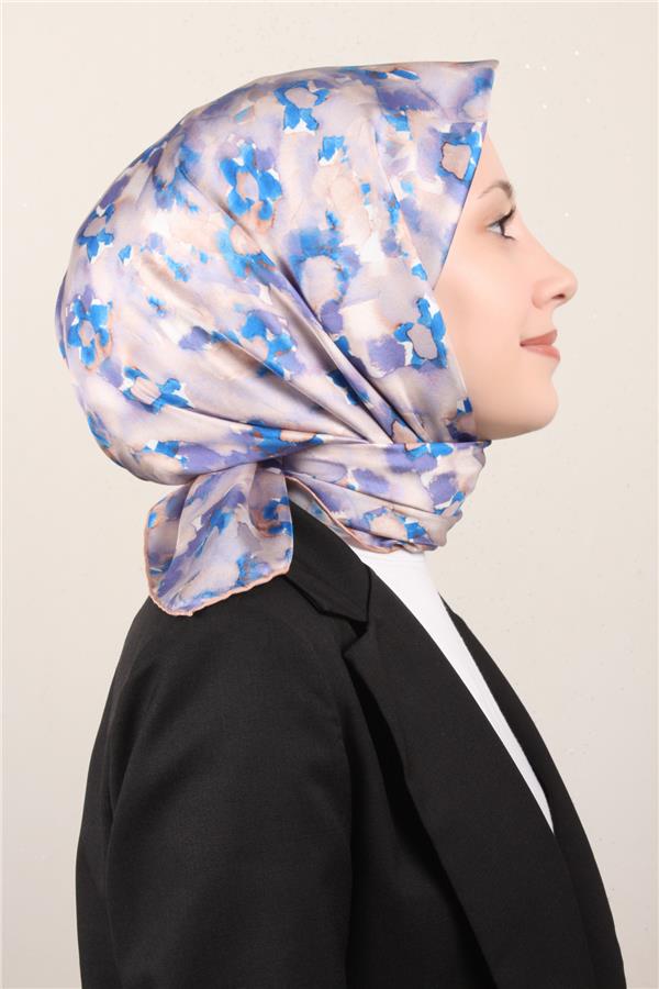 Belli Twil İpek Eşarp 4016-33 Mavi