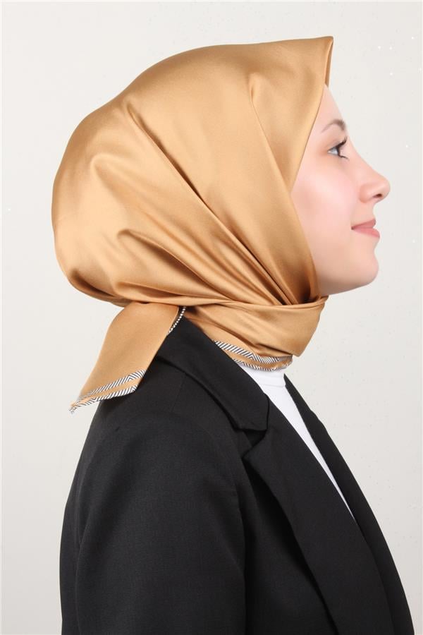 Belli Twill İpek Eşarp 40009-01 Hardal 